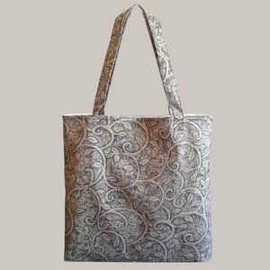 Tote Fabric Bag Handmade Leaves Print One Size